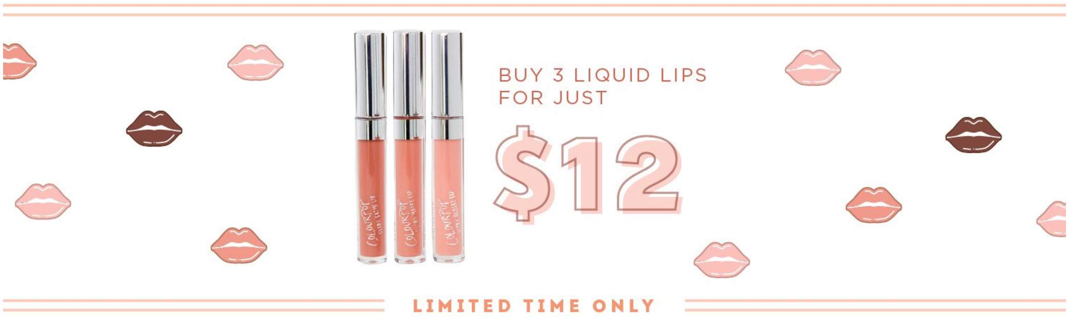 Buy 3 Liquid Lipsticks for $12
