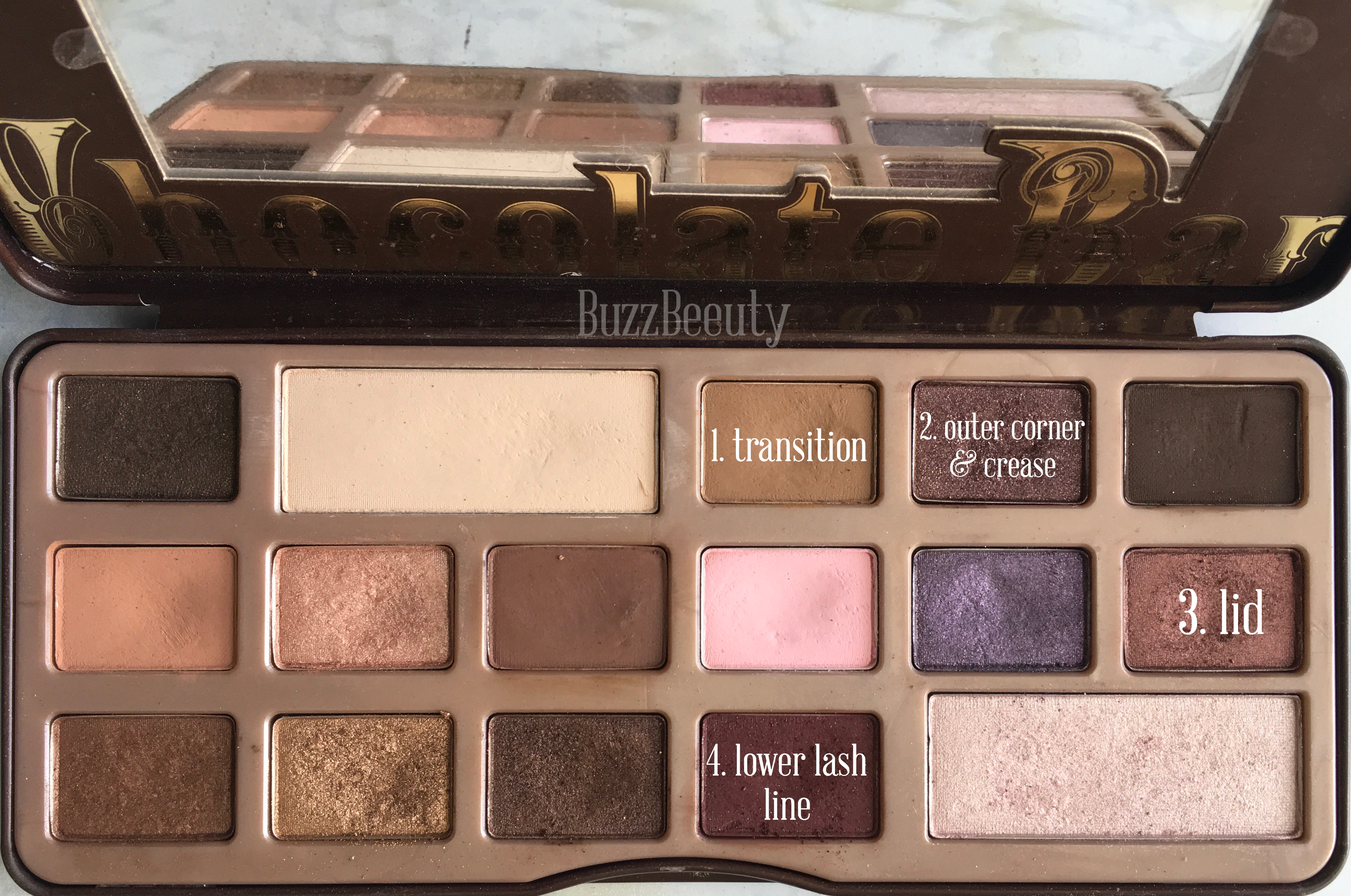 Too Faced Chocolate Bar palette simple burgundy red Smokey eye tutorial