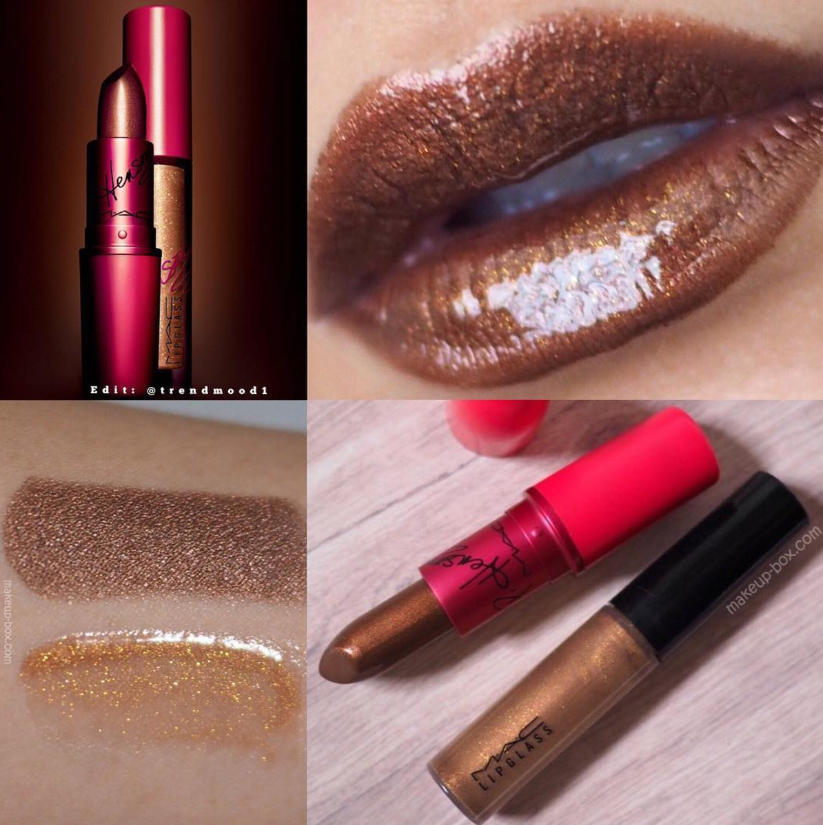 MAC Viva Glam Taraji lipstick and lipglass swatches