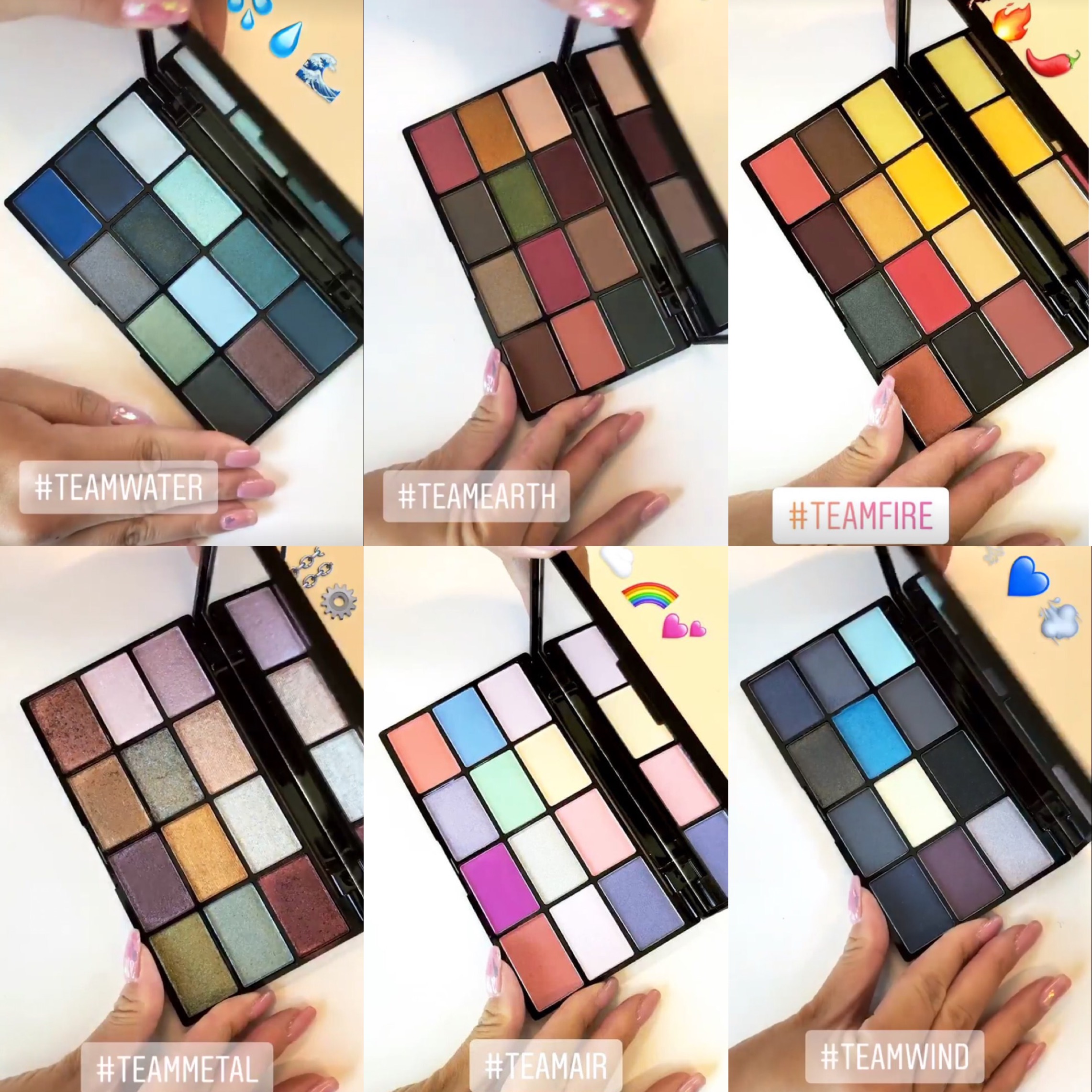 NYX Your Element Eyeshadow Palette Collection in Wind, Air, Water, Earth, Metal, Fire