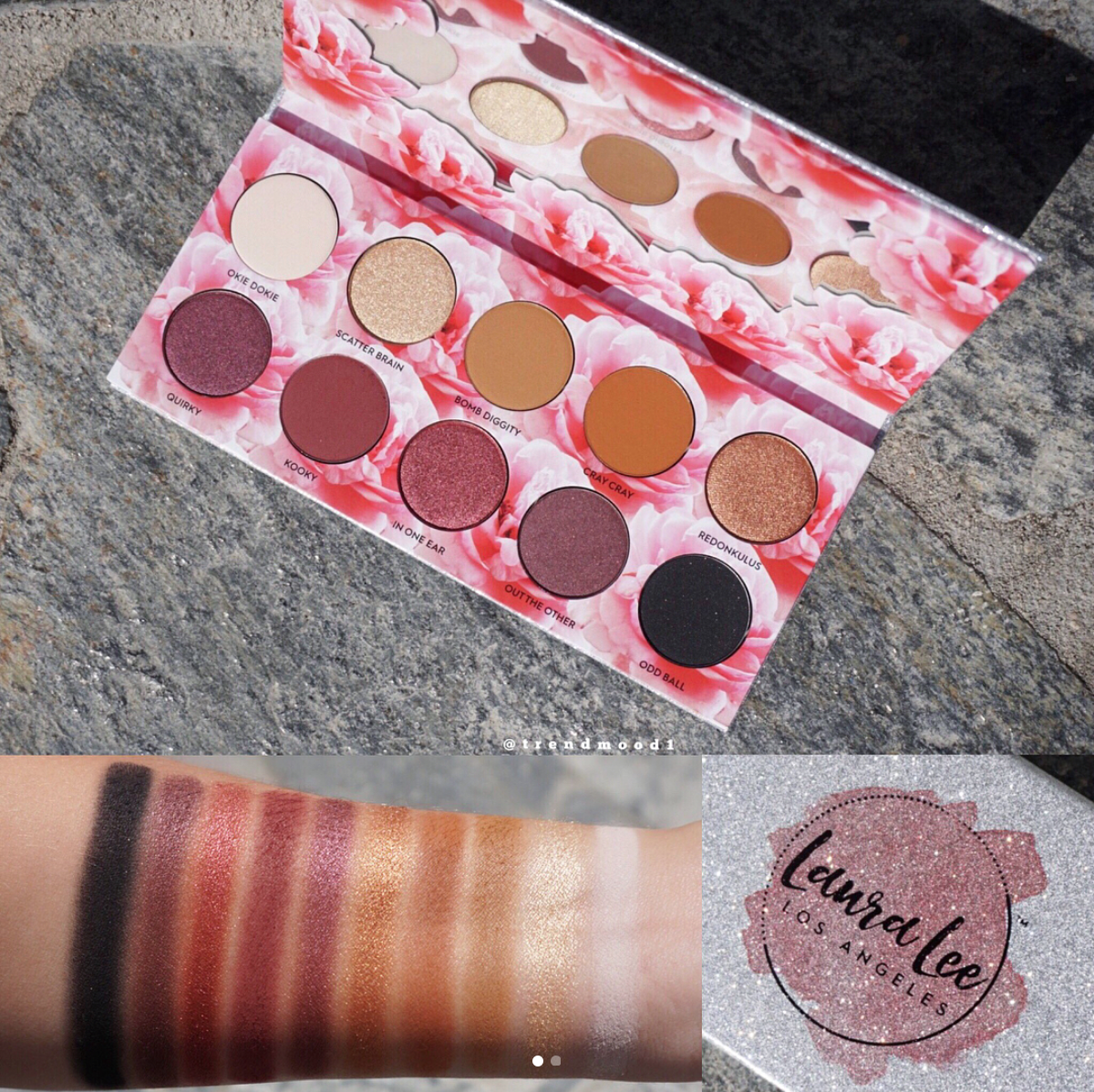 Laura Lee Los Angeles Cats Pajamas Eyeshadow Palette swatches and release date